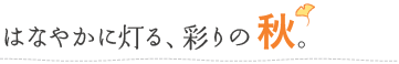 はなやかに灯る、彩りの秋。